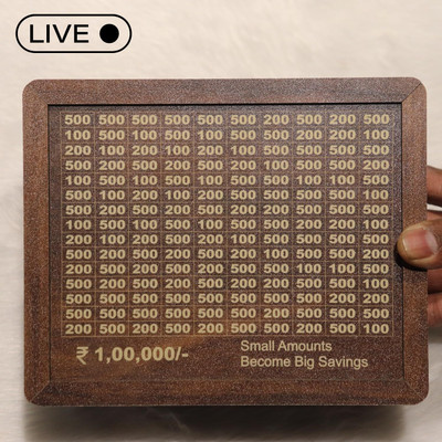 Freny Exim Coin Collection Box – Wooden Design Coin Bank(Brown)