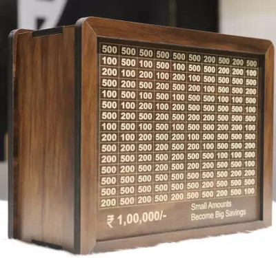 GMD Smart & Secure Money Saving Bank Coin Bank(Brown)