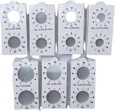 rci Clock Wise Coin Holder Size 01 To 07 Each Size 5 Pcs Total 35 Count Coin Bank(White)