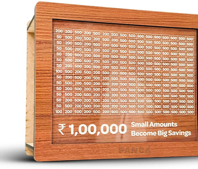 Impexlabh Wodden Gullak Money Saving Box Piggy Bank Coin Bank_wd13 Coin Bank(Brown)
