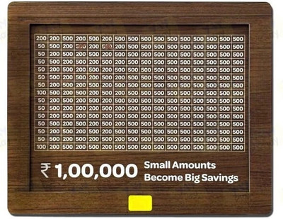 HouseofAD Wooden Money Saving Box | Cash Saver Money Box with Counting Coin Bank Coin Bank(Brown)
