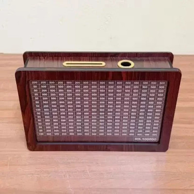 JINCHA Wooden Coin Bank for Secure Storage Coin Bank(Brown)