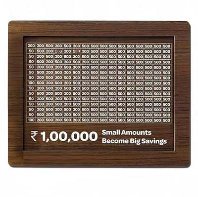 NCC Wooden Coin Bank for Savings – Smart Money Storage Box Coin Bank(Brown)