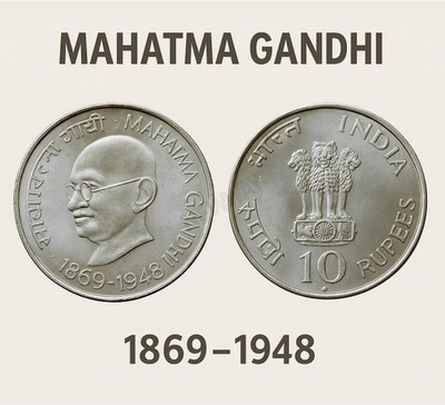 newway 10 Rs. 1869-1948 Mahatma Gandhi India Silverplated Rare Fancy Medieval Coin Collection(1 Coins)