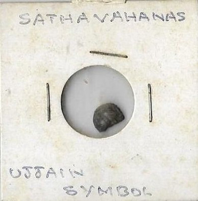 A1 International Rare India Ancient Sathavahana Dynasty Ujjain Symbol Small Coin Ancient Coin Collection(1 Coins)