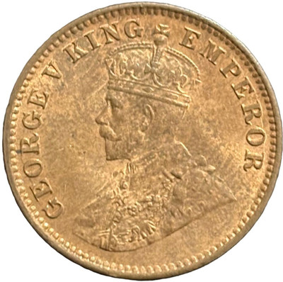 ANTIQUEWAY 1917 GEM UNC One Quarter Anna George V British India Medieval Coin Collection(1 Coins)