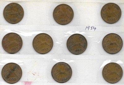 A1 International India 1954 Horse 1 Pice 10 Coins Lot Medieval Coin Collection(10 Coins)