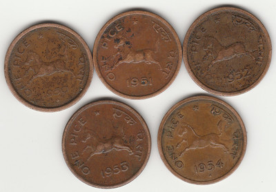 Sansuka Horse One Pice - Bronze 1950-1954- 5 coins - Set Modern Coin Collection(5 Coins)