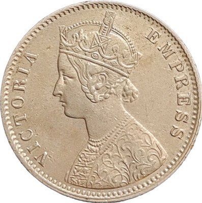 ANTIQUEWAY Very Rare 1901 One Rupee with Ghost Impression Error on Reverse Victoria Empress Medieval Coin Collection(1 Coins)