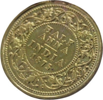 CoinView Half Anna (1875) Collectible Old and Rare Goldplated Coin Medieval Coin Collection(1 Coins)