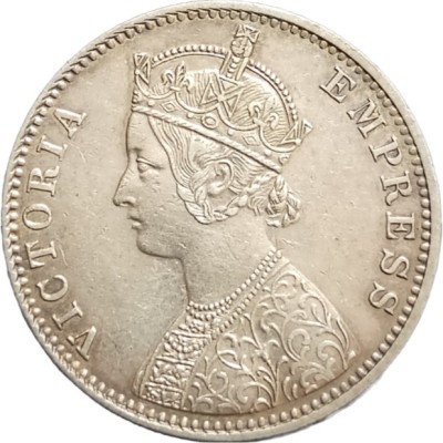 ANTIQUEWAY Ext. Rare 1893 One Rupee with Ghost Impression Error on Reverse Victoria Empress Medieval Coin Collection(1 Coins)