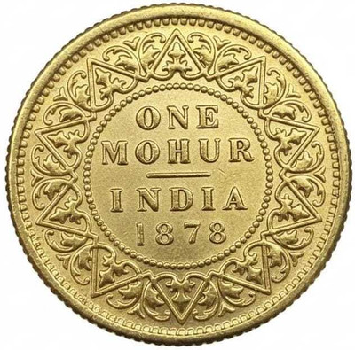 Vkcoins ONE MOHUR 1878 - VICTORIA EMPRESS RARE GOLD PLATED COIN Modern Coin Collection(1 Coins)