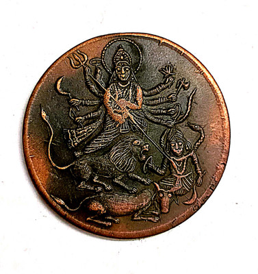 NISARA COLLECTIBLES UK ONE ANNA WITH LORD DURGA MA 1818 Ancient Coin Collection(1 Coins)
