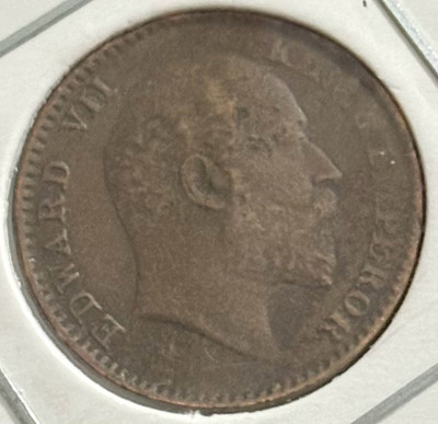 ANTIQUEWAY 1908 X Rare 1/12 Anna Die Rotation Error Edward VII British India Medieval Coin Collection(1 Coins)