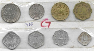 A1 International India 1968 Set Of 8 Different Coins Modern Coin Collection(8 Coins)