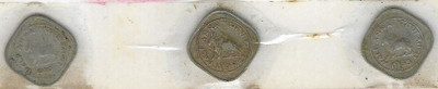 A1 International India Bull 1/2 Half Anna 3 Different Year Coins Lot Medieval Coin Collection(3 Coins)