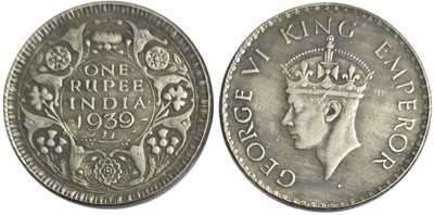 Eforest Extreme Rare 1 Rupee 1939 Year Coin Modern Coin Collection(1 Coins)
