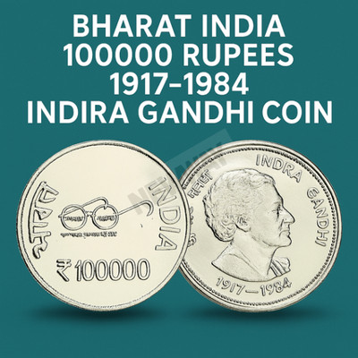 newway 100000 Rs. 1917-1984 Indira Gandhi Silverplated Fancy Coin Modern Coin Collection(1 Coins)