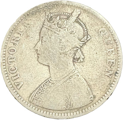 ANTIQUEWAY 1862 Silver One Rupee 0/4 Dots X Rare Victoria Queen British India Medieval Coin Collection(1 Coins)