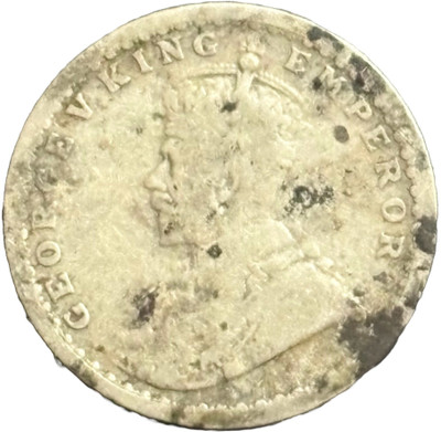 ANTIQUEWAY 1911 Silver Two Annas George V X Rare British India Medieval Coin Collection(1 Coins)
