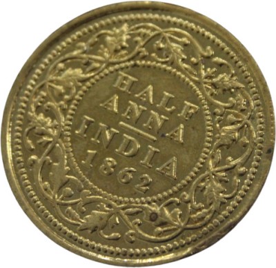 CoinView Half Anna (1862) Collectible Old and Rare Copper Coin Medieval Coin Collection(1 Coins)