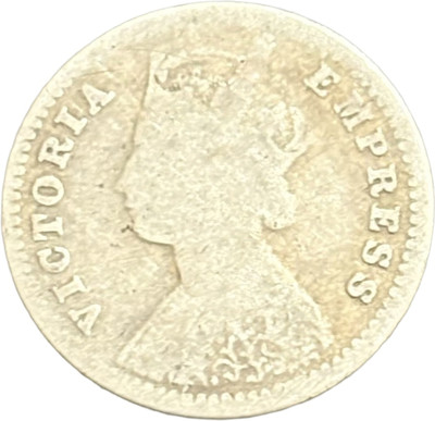 NUMISG 1897 Silver Two Annas Victoria Empress X Rare British India Medieval Coin Collection(1 Coins)