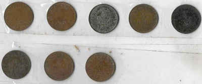 A1 International Rare British India Edward VII 1/12 Anna 8 Different Year Coins Lot Medieval Coin Collection(8 Coins)