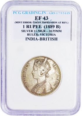 the coins INDIA BRITISH VICTORIA 1 RUPEE P C G GRADING Medieval Coin Collection(1 Coins)