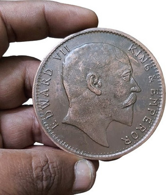rbf EAST INDIA EDWARD VII ONE ANNA 100 GRAMS COIN BIG SIZE Medieval Coin Collection(1 Coins)