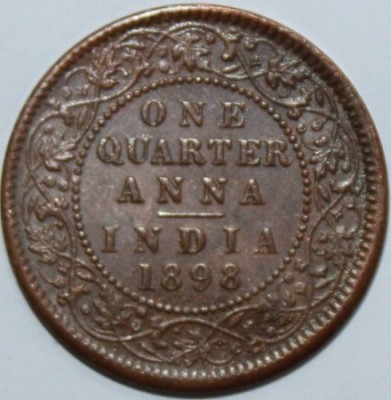 Eshop 1 Quarter Anna 1898 (Victoria Queen) British India Collecting Rare Fancy Coin Medieval Coin Collection(1 Coins)