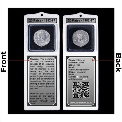 CoinXpress Learn Numismatics: 20 Paise Aluminium magnesium Minted from 1982 to 1997 Black Medieval Coin Collection(1 Coins)