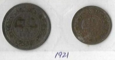 A1 International Rare British India 1921 George V 2 Different Coins Lot Very Good Medieval Coin Collection(2 Coins)