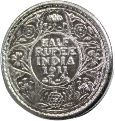 CoinView Half Rupee (1911) British India Collectible Silverplated Fancy Coin Ancient Coin Collection(1 Coins)