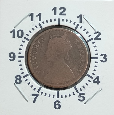 ANTIQUEWAY Rare 1889 Quarter Anna Die Rotation Error 1'O Clock Vic. Empress British India Medieval Coin Collection(1 Coins)