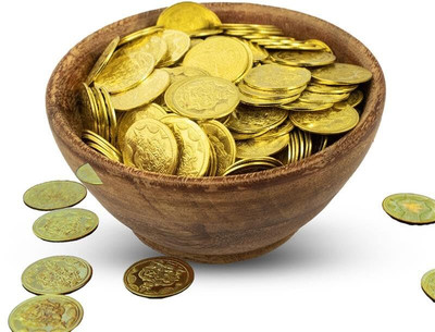 HOIVA Traditional Pure Brass Lakshmi Kubera yentra Coins Brass Yantra(Pack of 108)