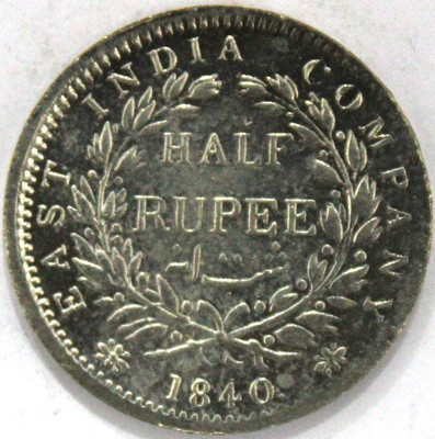Eshop Half Rupee 1840(Victoria Queen)British India Fancy Silverplated Collecting Coin Medieval Coin Collection(1 Coins)