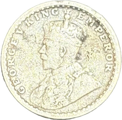 NUMISG 1913 Very Rare Silver Two Annas George V British India Coin Medieval Coin Collection(1 Coins)