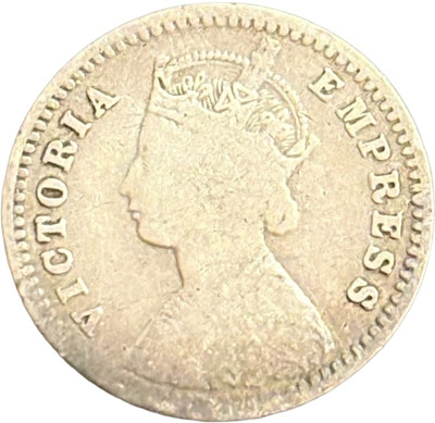 NUMISG 1896 Most Rare Silver Two Annas Victoria Empress British India Medieval Coin Collection(1 Coins)
