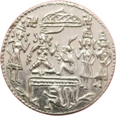 Hop n Shop Rare Old Ram Darbar Silver Plated 1 Numismatic Coins Medieval Coin Collection(1 Coins)
