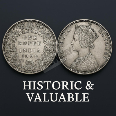 newway 1 Rs. 1898 victoria Empress British India Silverplated Rare Fancy Medieval Coin Collection(1 Coins)