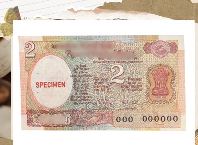 Parvati Heritage Collection Rare Indian 2 Rupee Specimen Note –000000 serial number Collectible Currency Modern Coin Collection(1 Coins)