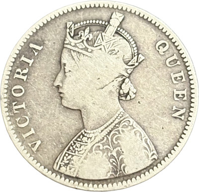 NUMISG 1862 Silver One Rupee 0/6 Dots Variety X Rare Victoria Empress British India Medieval Coin Collection(1 Coins)