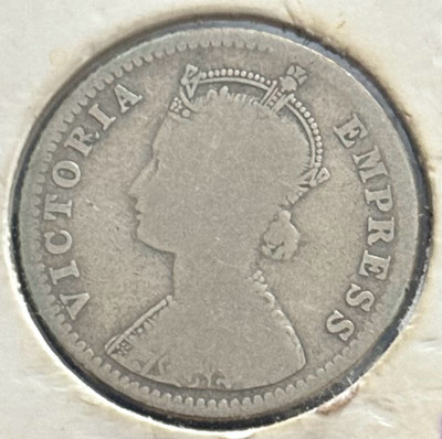 ANTIQUEWAY 1887 X Rare 1/4 Rupee Victoria Empress British India Medieval Coin Collection(1 Coins)