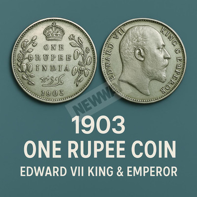 newway 1 Rs. 1903 Edward VII British India Silverplated Rare Fancy Medieval Coin Collection(1 Coins)