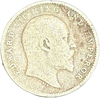 NUMISG 1908 Most Rare Silver Two Annas Edward VII British India Medieval Coin Collection(1 Coins)