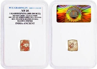 ANTIQUEWAY PCG Graded VF35 1 Karshapana(400-200BCE) Maurya Empire Ancient India Ancient Coin Collection(1 Coins)