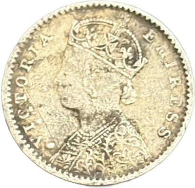 NUMISG 1901 Silver Two Annas C Incuse Victoria Empress X Rare British India Medieval Coin Collection(1 Coins)