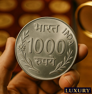 Luxury Most Demanded 1000 Rupees - Mahatma Gandhi, India Silverplated Rare to Find this Medieval Coin Collection(1 Coins)