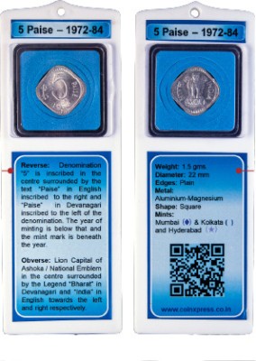 CoinXpress Learn Numismatics: 5 Paise Aluminium magnesium Minted from 1972 to 1984 blue Medieval Coin Collection(1 Coins)