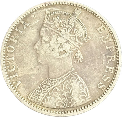 ANTIQUEWAY 1892 Silver One Rupee B Incuse Bombay Mint X Rare British India Medieval Coin Collection(1 Coins)